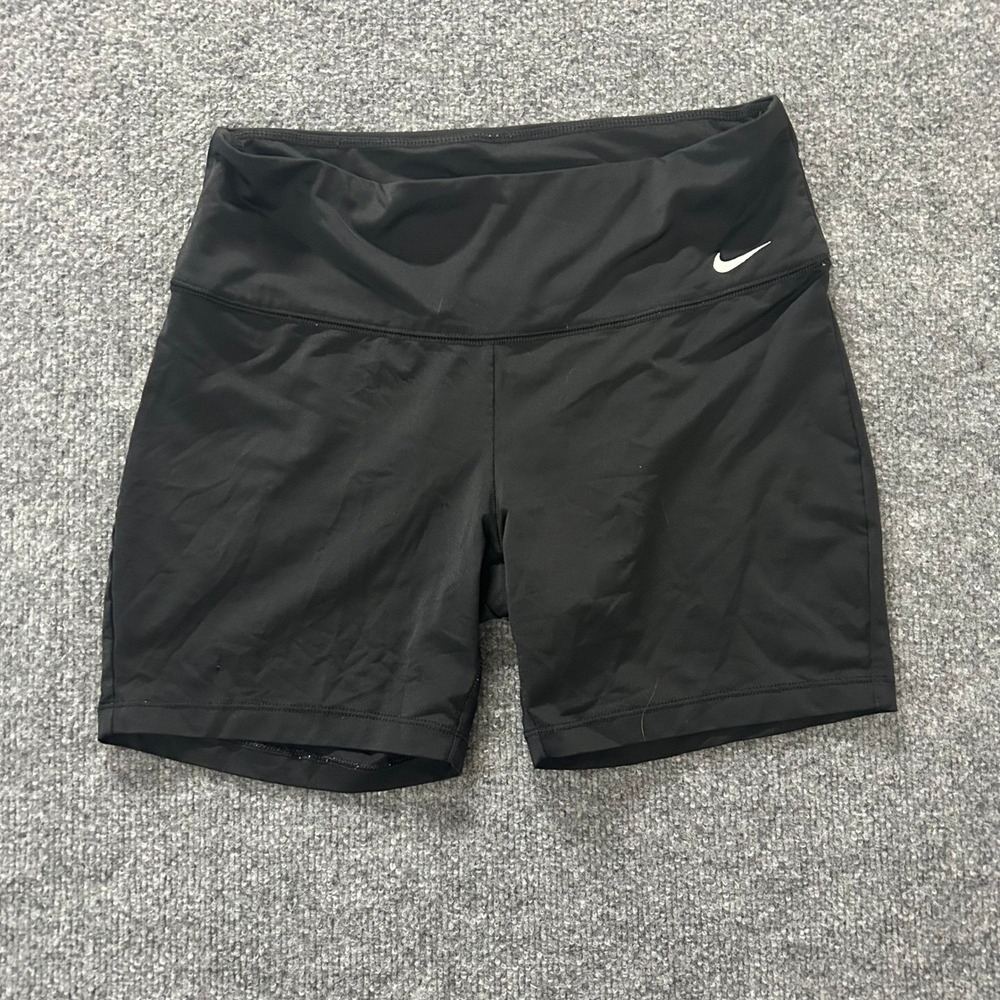 Nike Athletic Shorts Womens Size L Black Compression Biker High Waist Yoga Gym